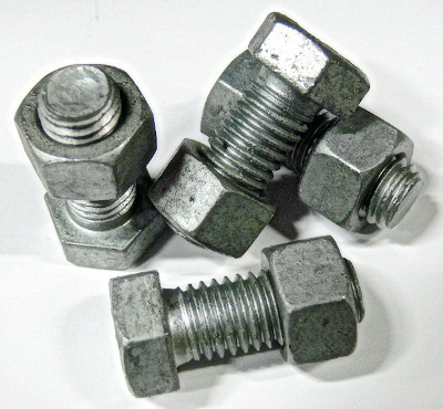 102187.1 Zinc Coated Steel Hex Head Machine Bolt with Hex Nut