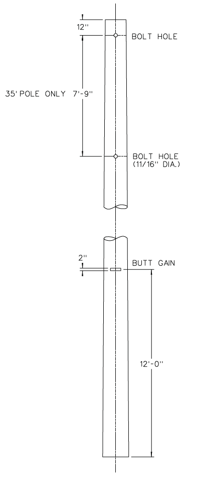 897720.4 Full Length Pressure Treated Wood Poles